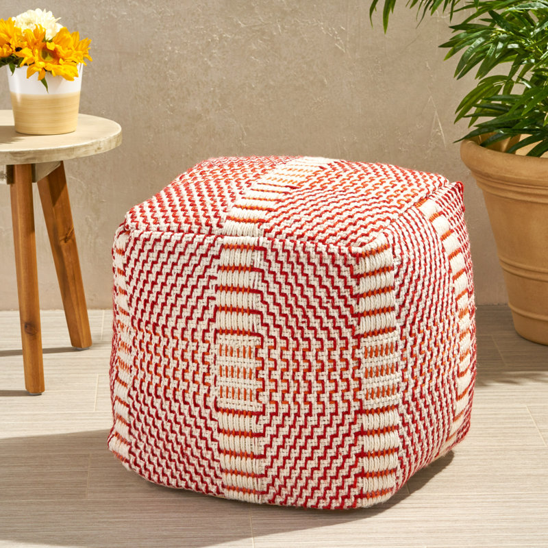 Bay Isle Home Ean Boho Square Outdoor Ottoman with Cushion & Reviews